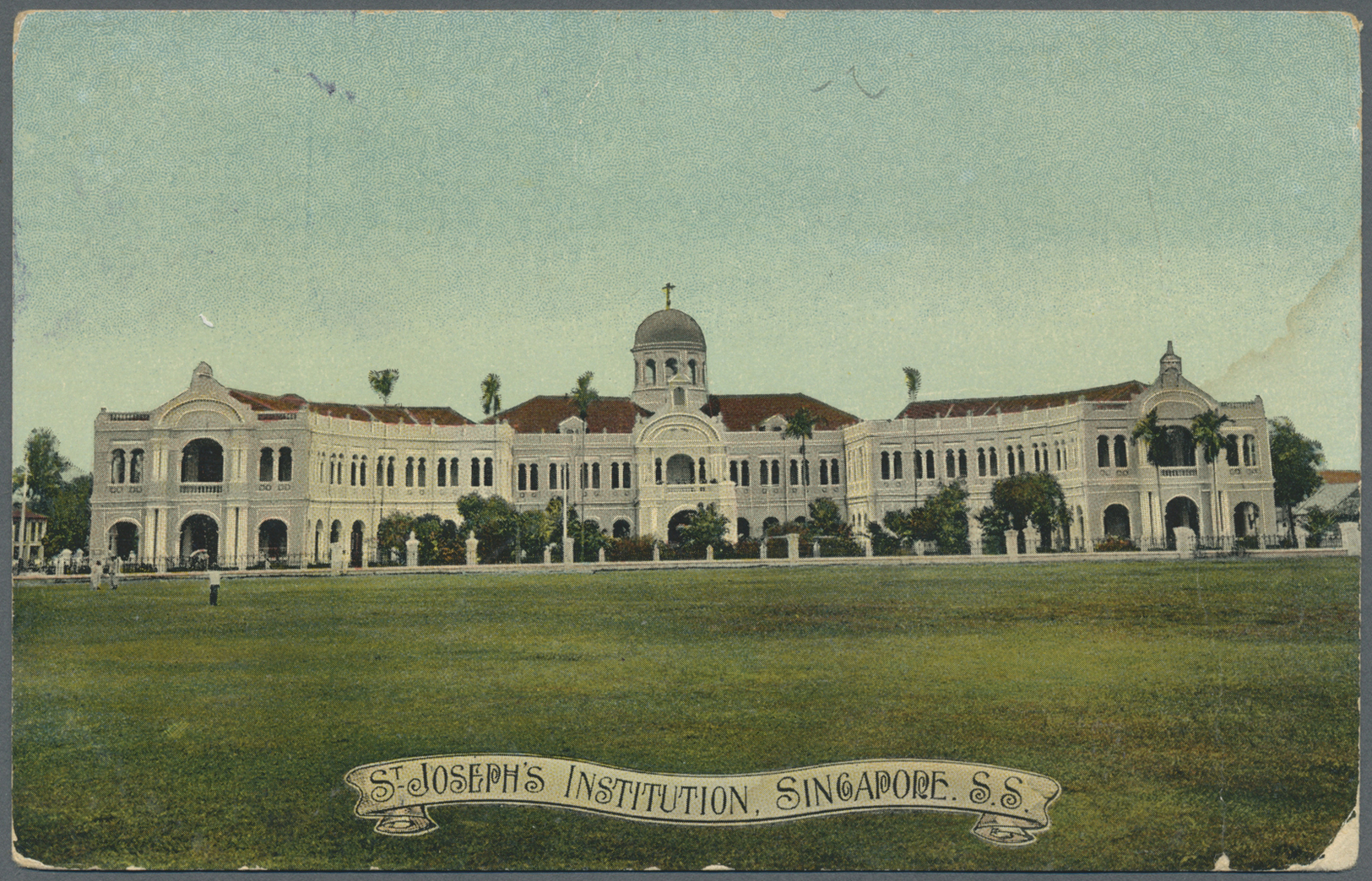 Br Malaiische Staaten - Sarawak: 1915. Picture Post Card Of 'St Joseph's Institution, Singapore' Addressed To Holland Be - Autres & Non Classés