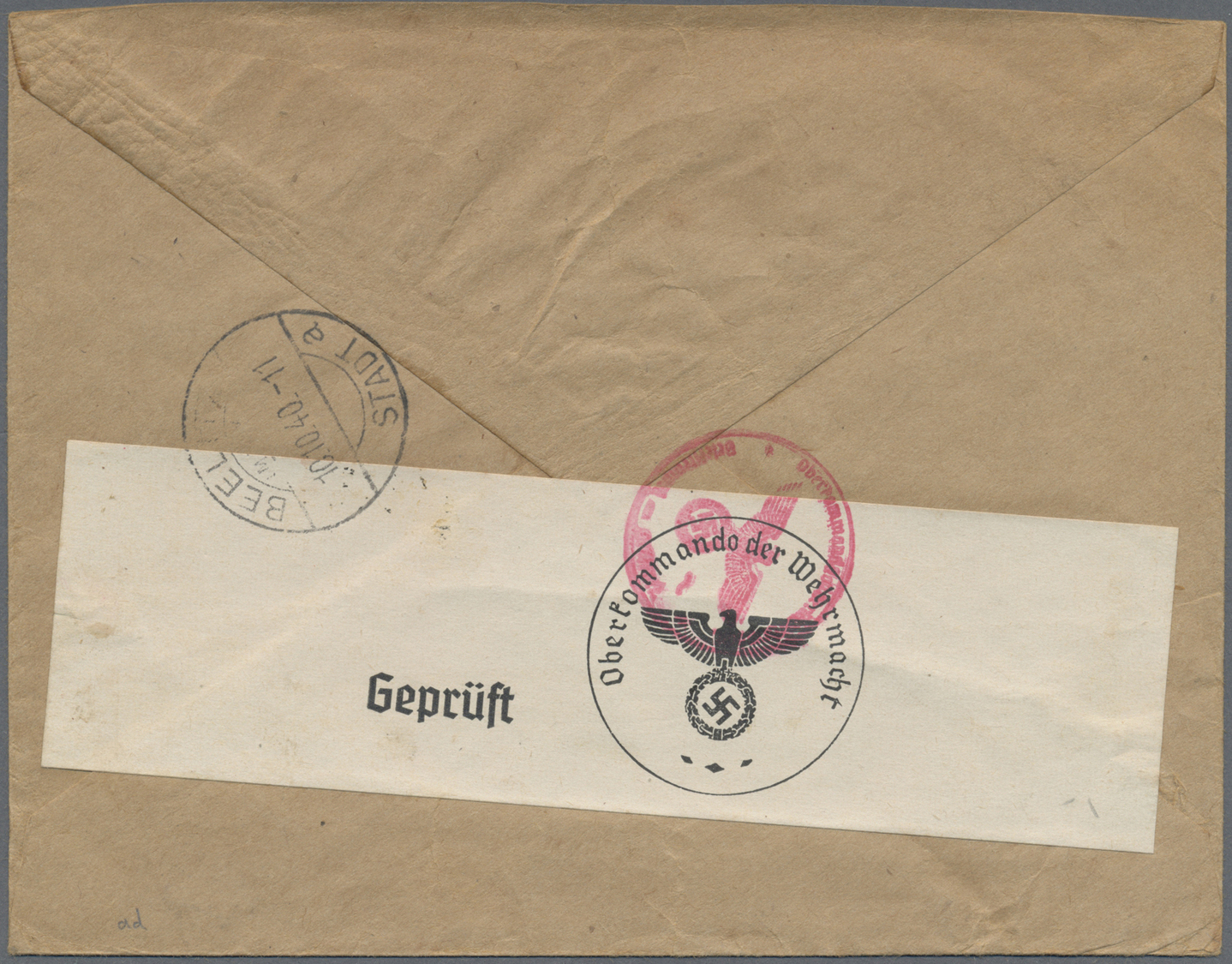 Br Mandschuko (Manchuko): 1940. Registered Envelope Addressed To Germany Bearing SG 86, 6f Rosine And SG 96, 30f Brown T - 1932-45 Mandchourie (Mandchoukouo)