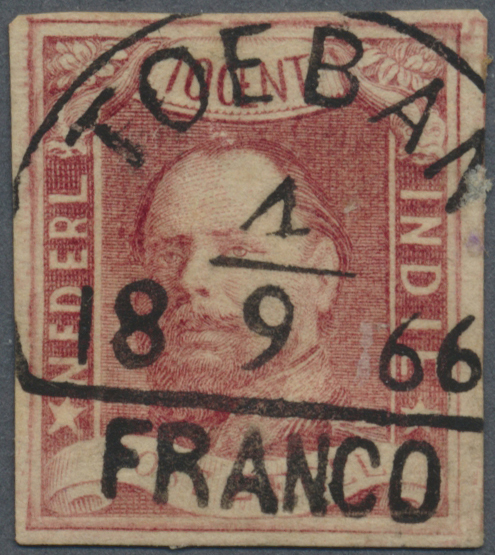 O Niederländisch-Indien: 1864, Willem III 10 C. Canc. "TOEBAN 1/9 1866" (handwritten Day Date), Horizontal Large-, Other - Netherlands Indies