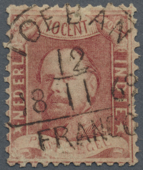 O Niederländisch-Indien: 1868, Willem III 10 C. Canc. "TOEBAN 12/11 1868 FRANCO", Top 0.8 Mm Thin, Otherwise Clean Condi - Netherlands Indies