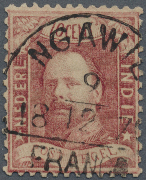 O Niederländisch-Indien: 1868, Willem III 10 C. Canc. "NGAWI(E) 9/12 1870 FRANCO". - Netherlands Indies