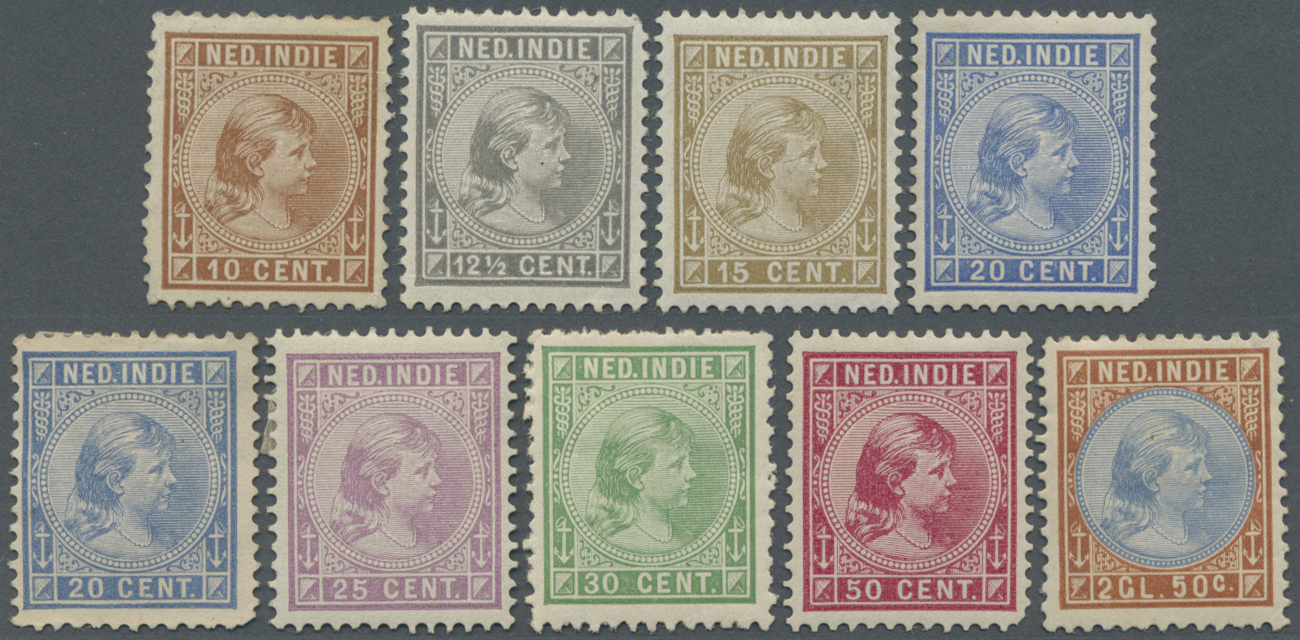 * Niederländisch-Indien: 1892-97 (ca.). Netherlands Lndies SG 94 To SG 101 Very Fresh Mint Set With Additional SG 97 25c - Netherlands Indies