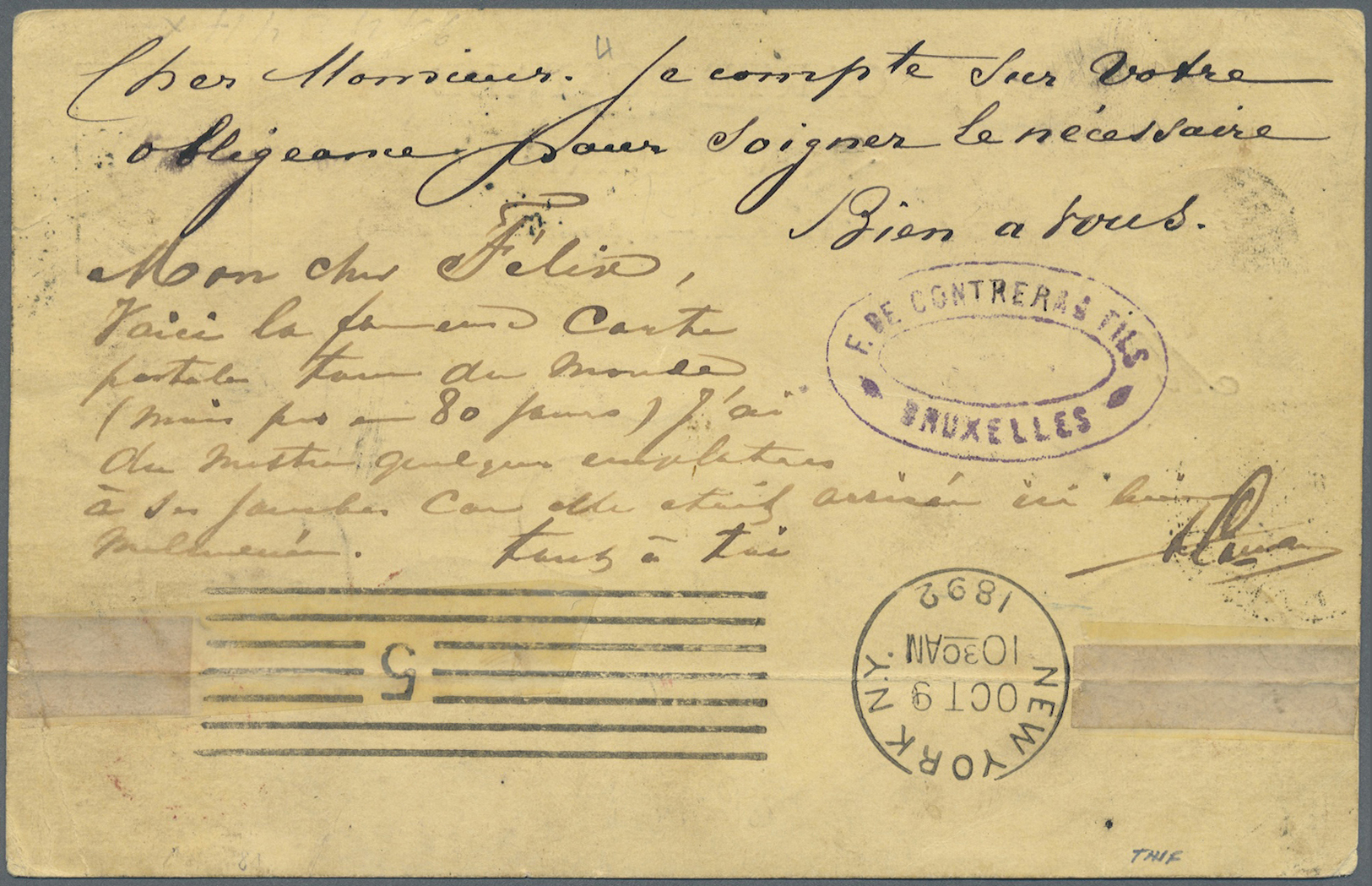 GA Niederländisch-Indien: 1892 World Around: Belgian PS Card Back To Belgium Via New York (franked US 2c) And Neth. Indi - Indes Néerlandaises