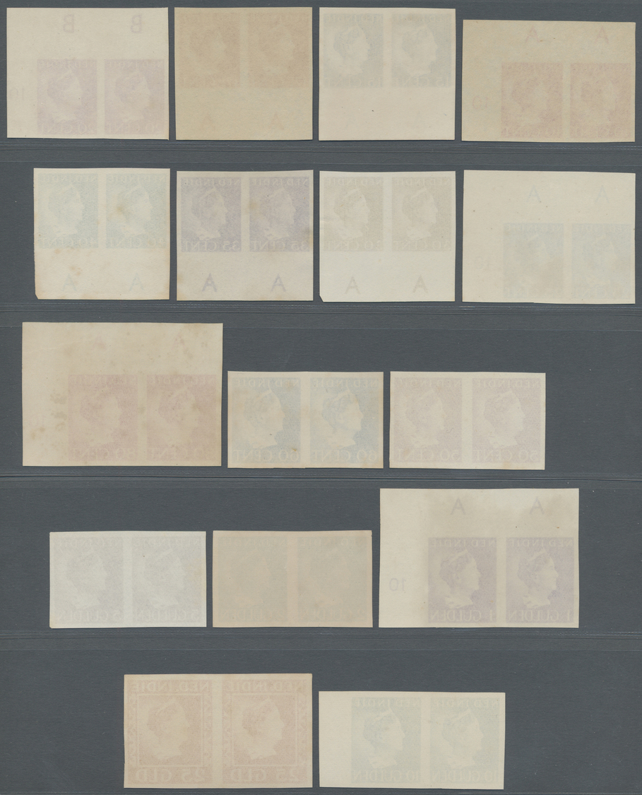 (*)/ Niederländisch-Indien: 1941/47 Series, 10 C.- 25 Gld., Imperforated Ungummed Proofs In Horizontal Pairs (15), 10 Wi - Netherlands Indies