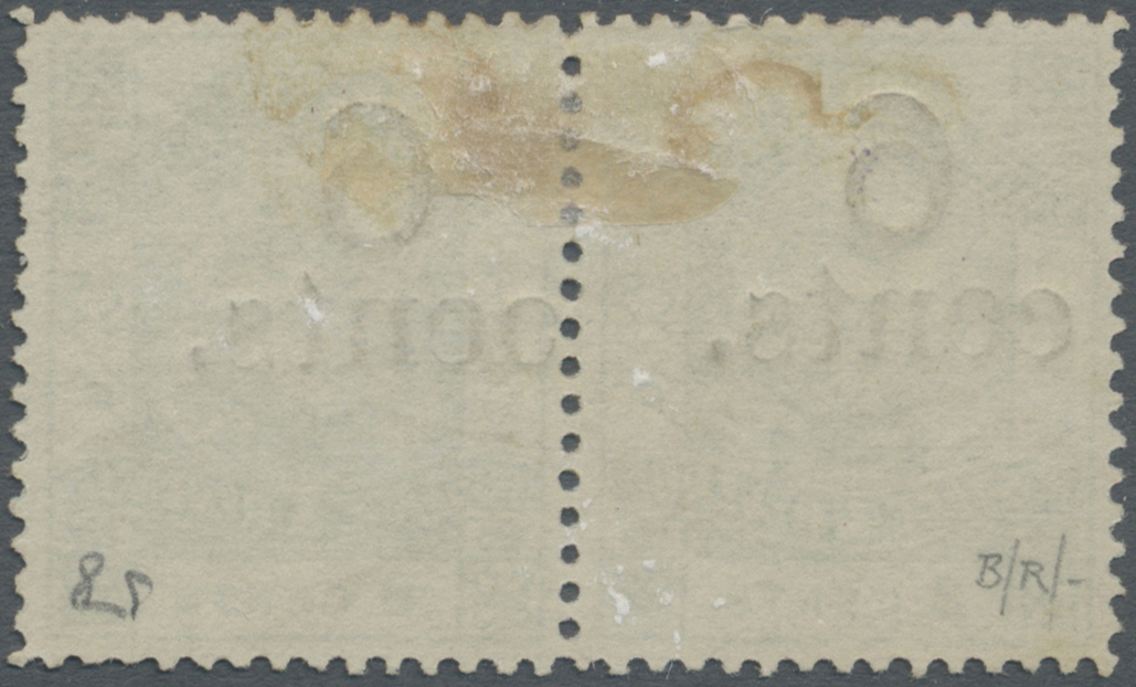 (*) Nordborneo: 1891 "6 Cents." On 8c. Green Horizontal Pair, Variety "INVERTED "c" In Cents" On Right Hand Stamp, Unuse - Bornéo Du Nord (...-1963)