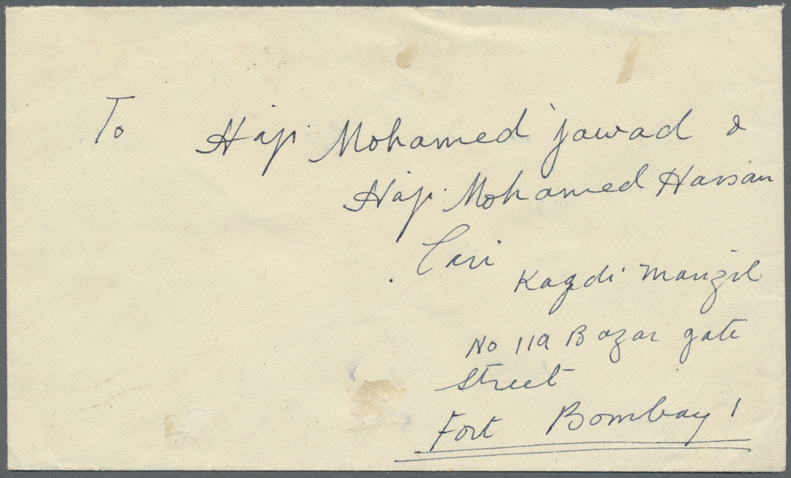 Br Oman: 1948 (Mar. 6) Pakistan Used In MUSCAT: Cover To Bombay Franked On Reverse With Pakistan 1947 3½a. Blue (PAKISTA - Oman