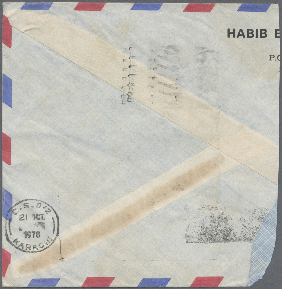 Oman: 1978 'National Day' 40 On 150b. Pair And Single Used On Part Of Airmail Envelope, The Single Tied By Bilingual "MU - Oman