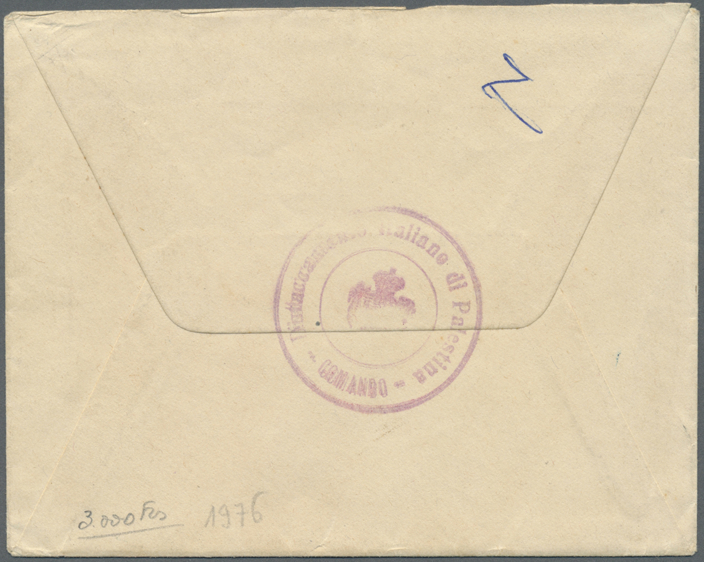 Br Palästina: 1917, Envelope With "RISTALLAMENTO ITALIANO DI PALÄSTINA COMMANDO" With Censor "VRIFICATO PER CENSURA" Nad - Palestine