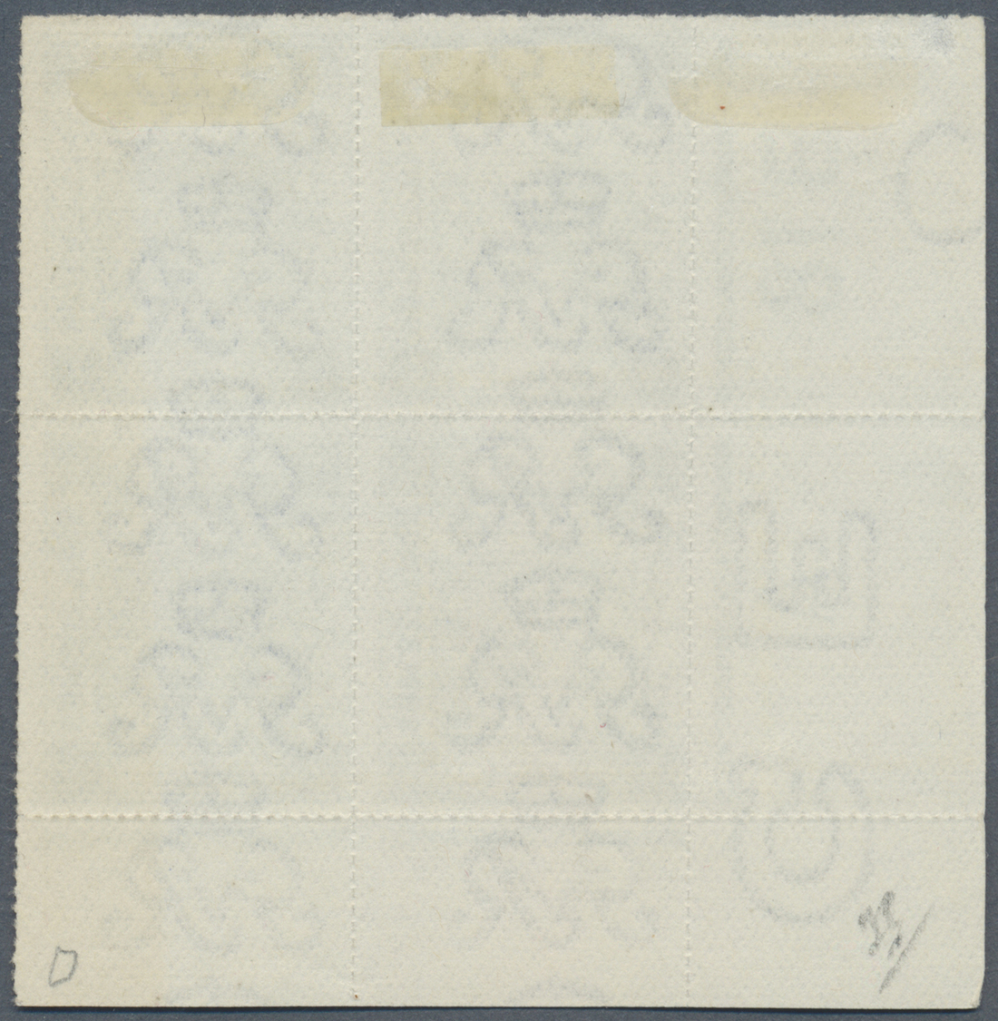 (*)/ Palästina: 1918, 5 M. On 1 P. Cobolt Blue, Block Of 4 From The Left Lower Sheet Corner With Inscription "B 18 A", U - Palestine