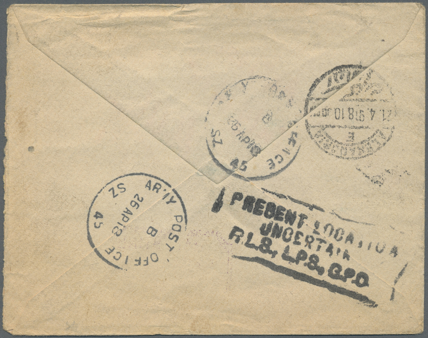 Br Palästina: 1918, Incoming Stampless Cover From France To Jaffa With Insufficient Address Inc. "Palestine/Censorship/N - Palestine