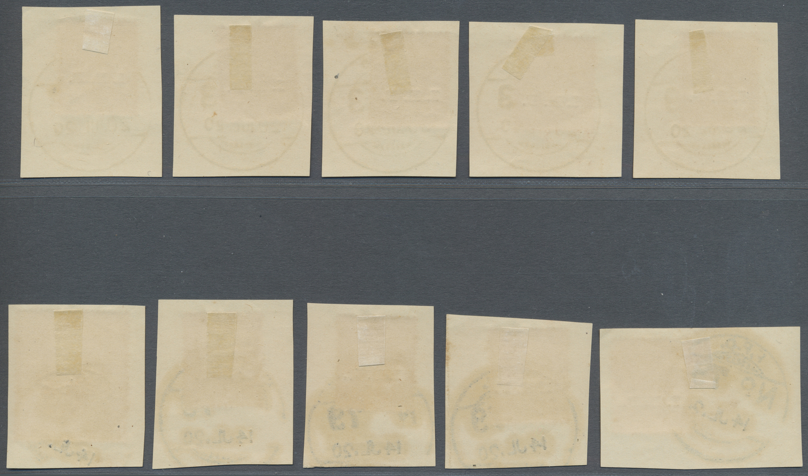 Palästina: 1920: Complete Set Of Indian Expeditionery Forces KGV. Ten Values Each On Piece And Tied By Indian F.P.O. Dat - Palestine