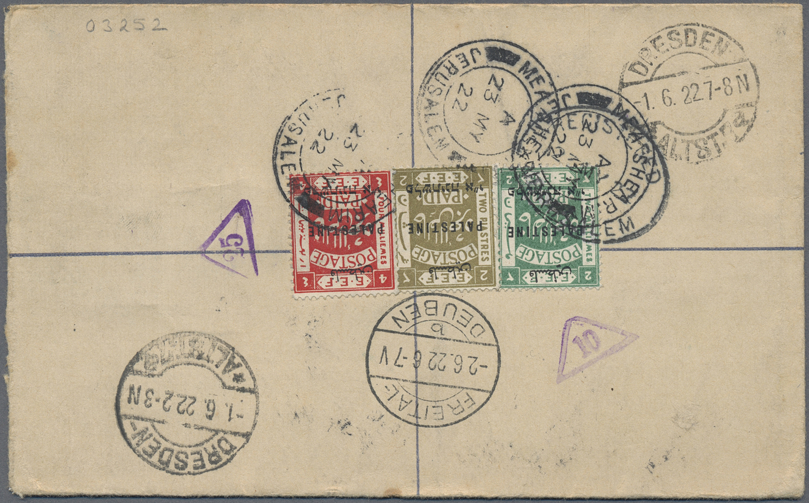 Br/GA Palästina: 1922/42, Covers (3 Inc. Registration Envelope), Ppc (2) All Used To Foreign Inc. Censorship. - Palestine