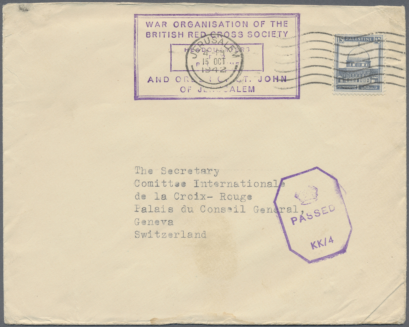 Br/GA Palästina: 1922/42, Covers (3 Inc. Registration Envelope), Ppc (2) All Used To Foreign Inc. Censorship. - Palestine