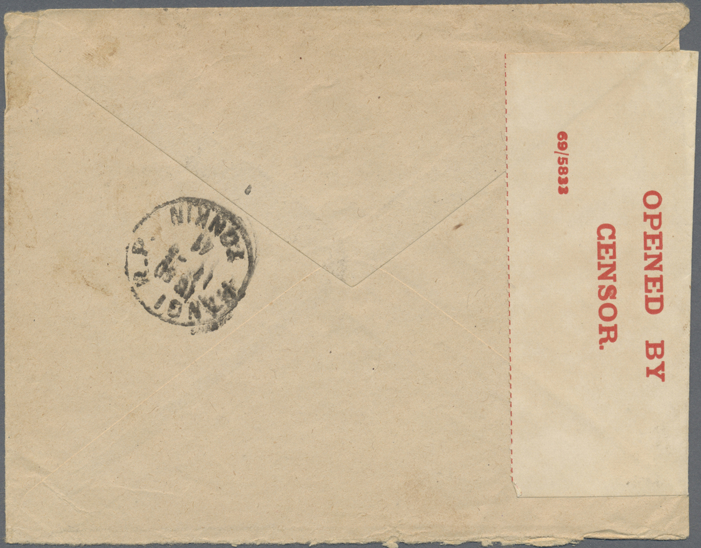 Br Palästina: 1941. Air Mail Envelope Written From France Addressed To Hanoi Bearing France Yvert 376, 3f Lilac (pair) T - Palestine