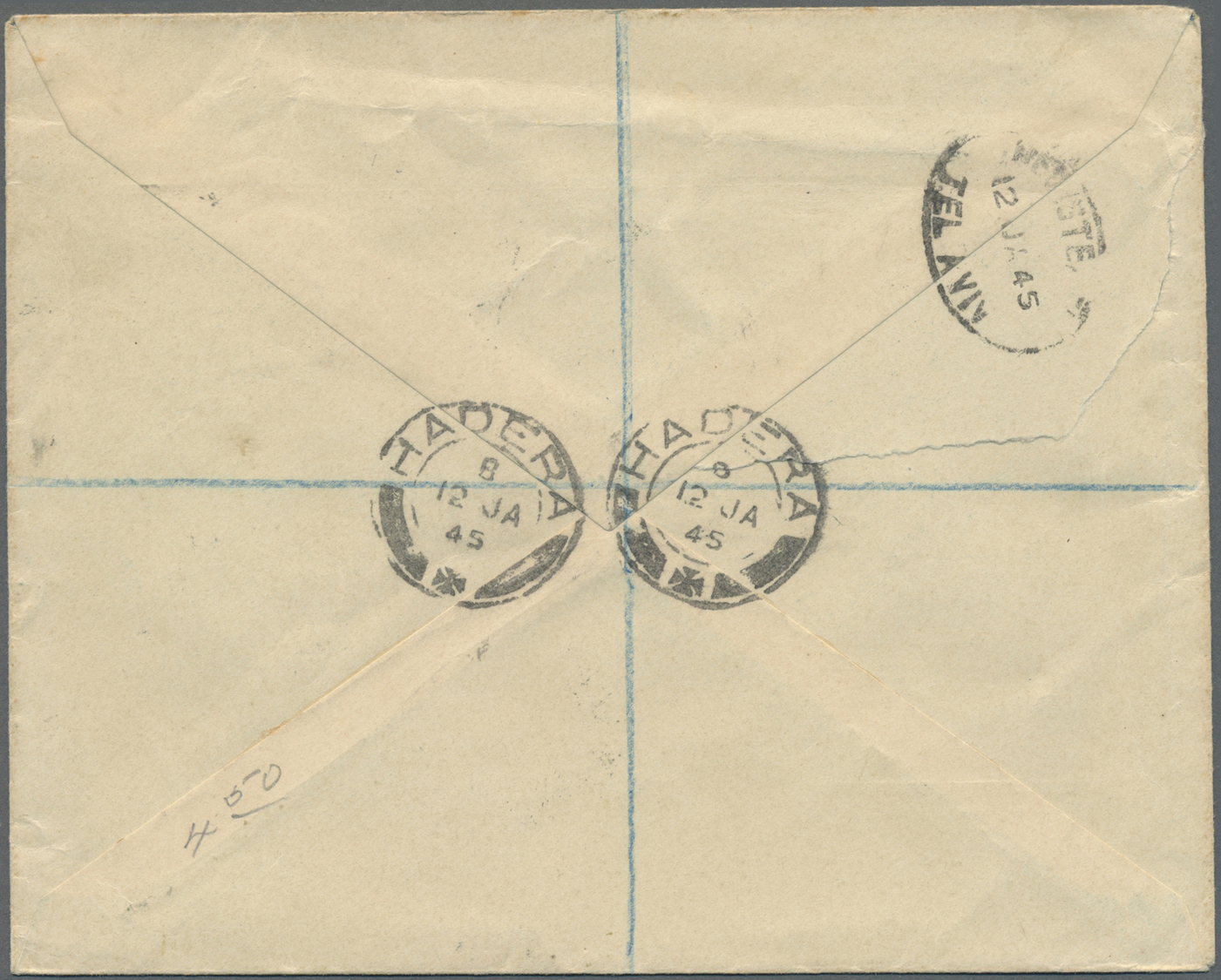 Br/GA Palästina: 1943/47, three covers used registered from Hadera with stationery cut-outs, also IRC reply coupon pmkd.