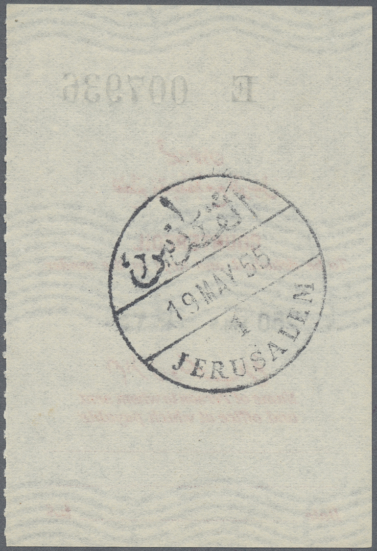 Br Palästina: 1956, 20fils (APU) Jordan Postal Exchange Order Cancelled "Jerusalem Citadel 11 May, 56", Plus Five Jerusa - Palestine