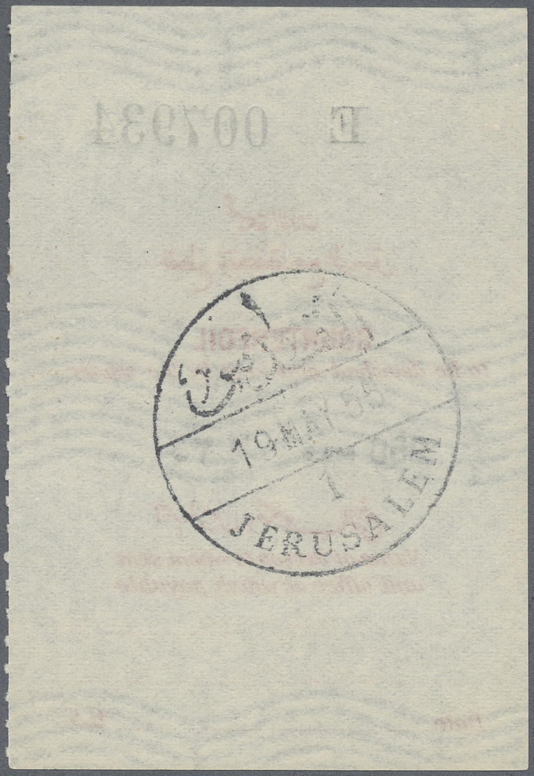 Br Palästina: 1956, 20fils (APU) Jordan postal exchange order cancelled "Jerusalem Citadel 11 May, 56", plus five Jerusa