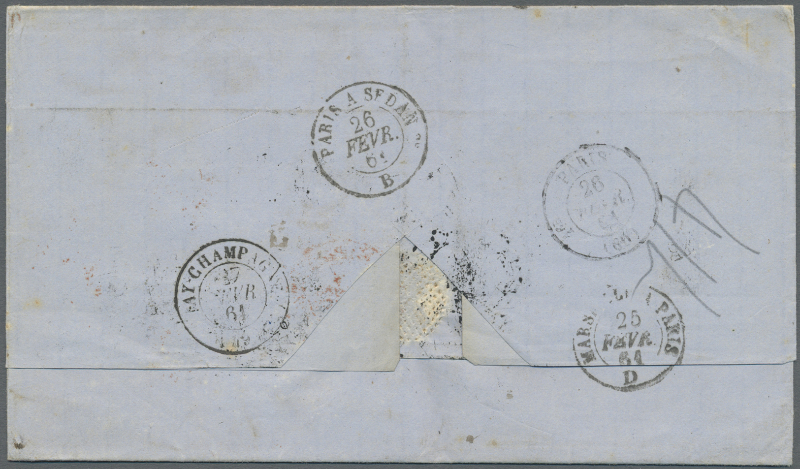 Br Philippinen: 1860. Stampless Envelope (usual Bend) Written From Manila Dated '6th Dec 1860' Addressed To France Cance - Philippines