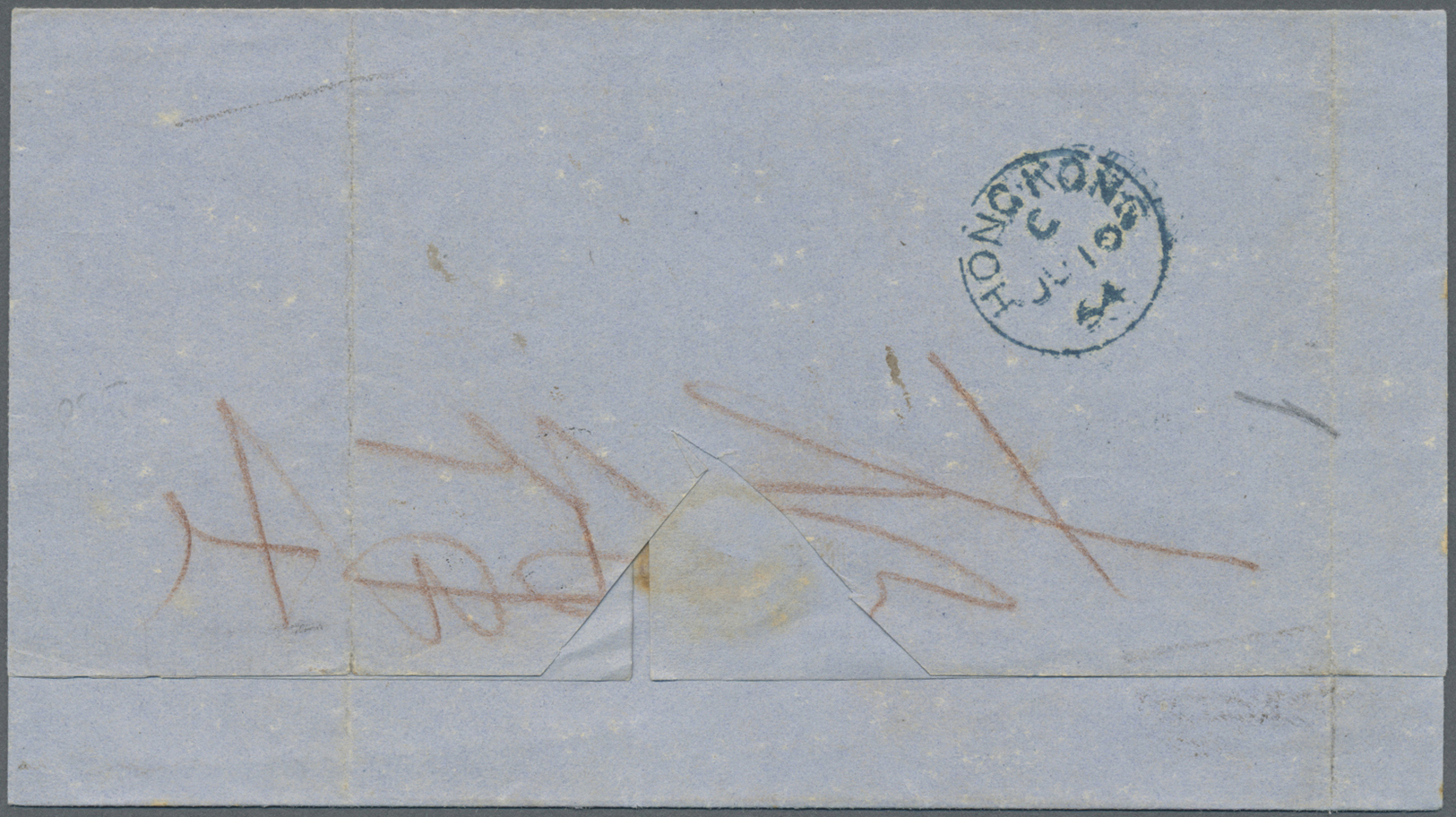 Br Philippinen: 1864. Stampless Envelope Written From Manila Dated '3rd June 64' Addressed To Hong Kong With Oval Firms - Philippines