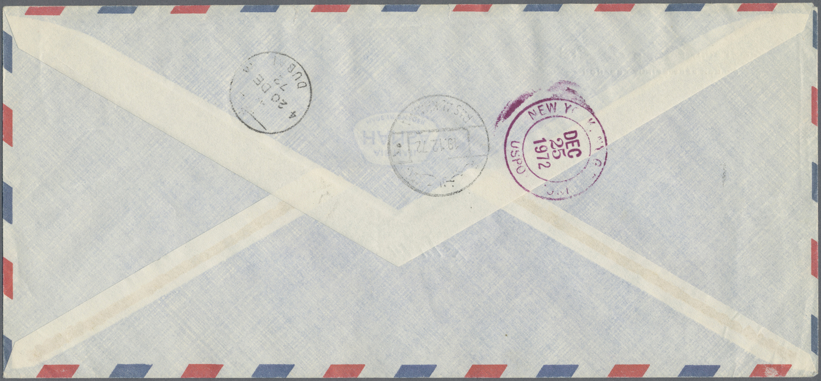 Br Ras Al Khaima: 1972, Pioneer Project, Complete Set Of Five Values (4r. Imperf.) On Two Registered Airmail Covers From - Ras Al-Khaima