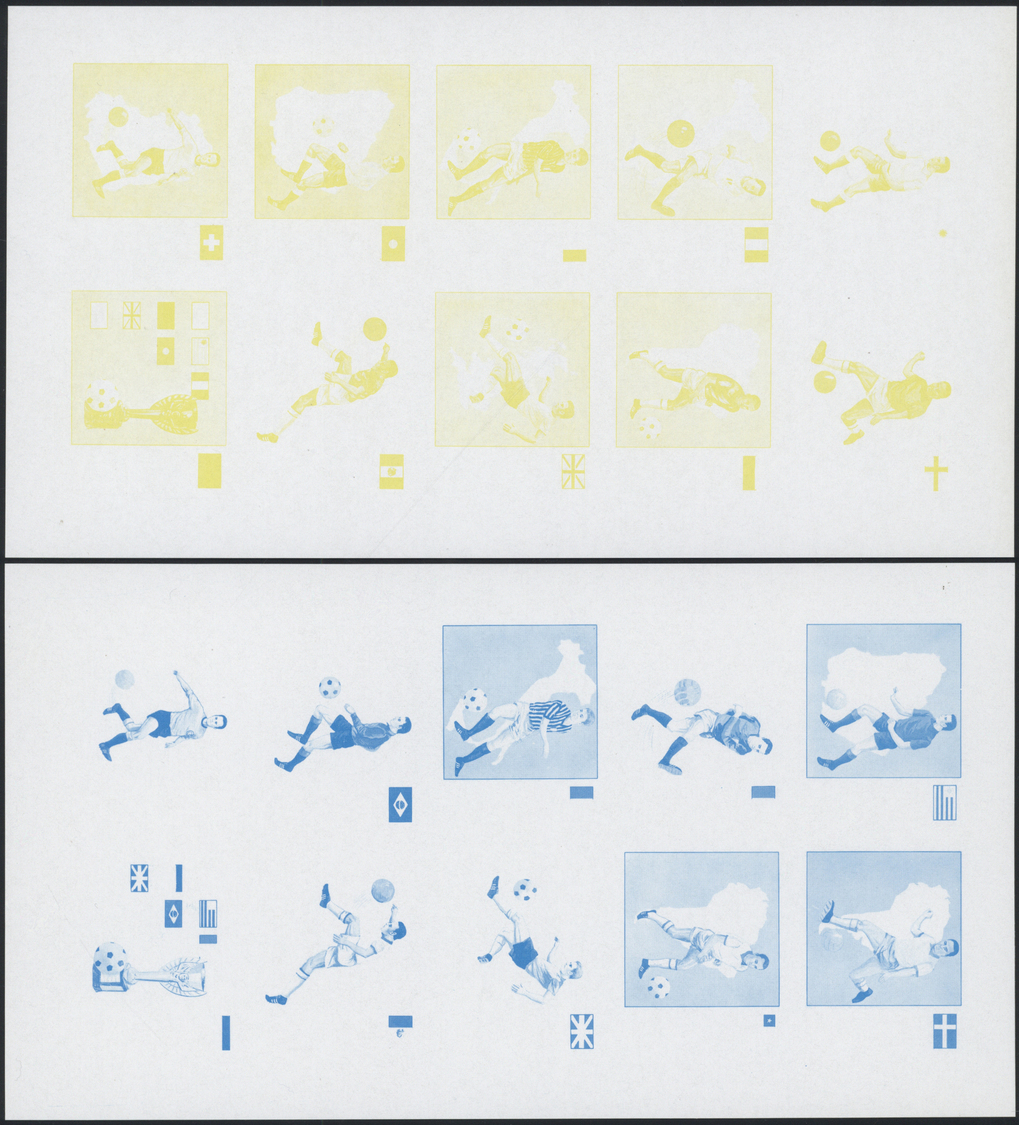 ** Schardscha / Sharjah: 1972, Jules Rimet Cup, Group Of Eight Imperforate Stage Proof Sheets (with Ten Values Se-tenant - Sharjah