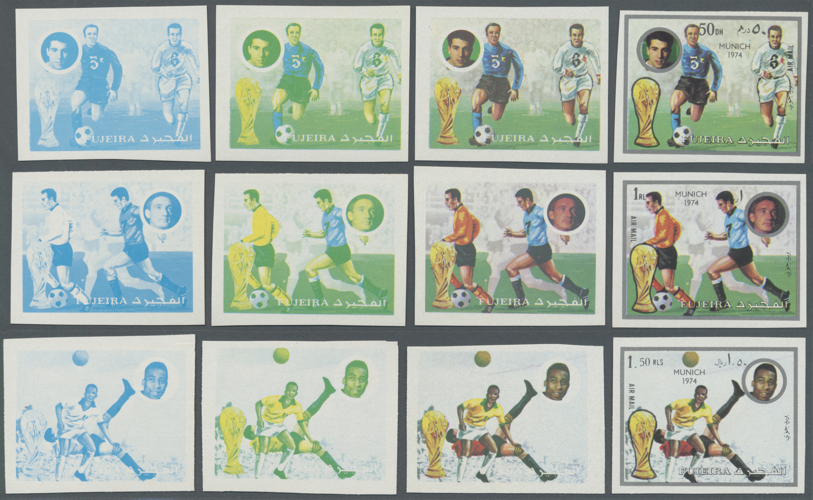 ** Schardscha / Sharjah: 1973, Football World Championship '74, 10dh., 30dh. To 3r., Eight Values With Four Imperforate - Sharjah