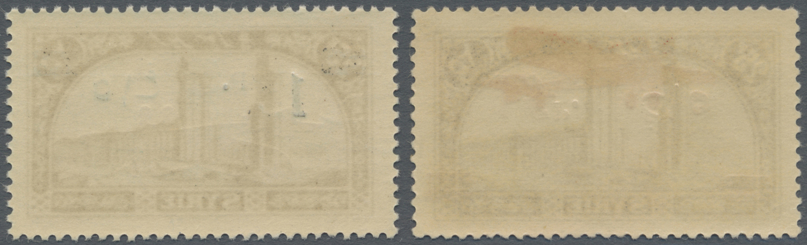 ** Syrien: 1929, Airmails, 15pi. On 25pi. Ultramarine With INVERTED Ovp. Of Value (ovp. Of Plane Correctly), Unmounted M - Syria