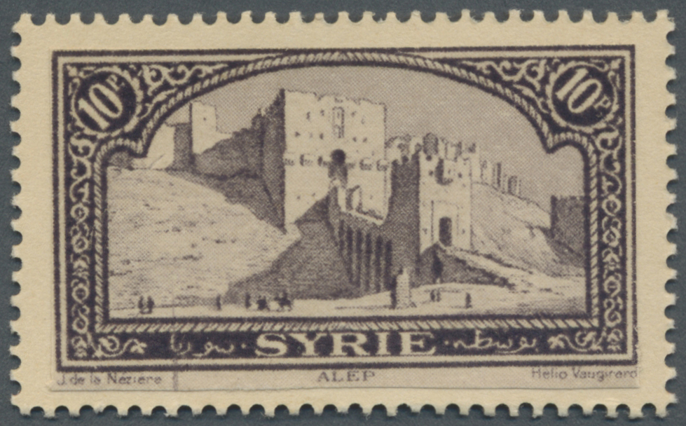 (*) Syrien: 1930/1936, Definitives "Views Of Syria", Design "Fortress Of Aleppo" (used For 1pi. Value), Proof In Blackis - Syrie