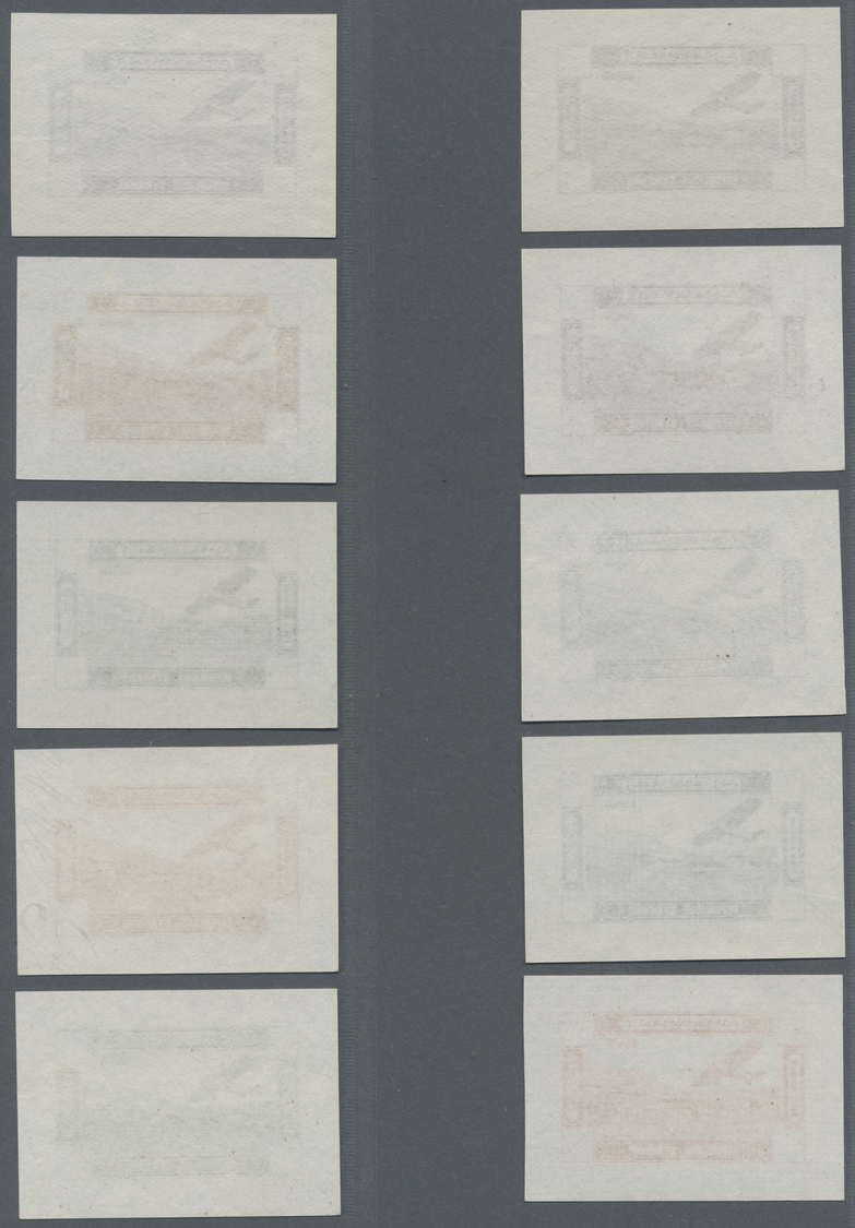 (*) Syrien: 1934, Airmail Issue, Ten Different Colour "èpreuves Du Poincon" Without Values On Thin Paper, Imperforated, - Syria