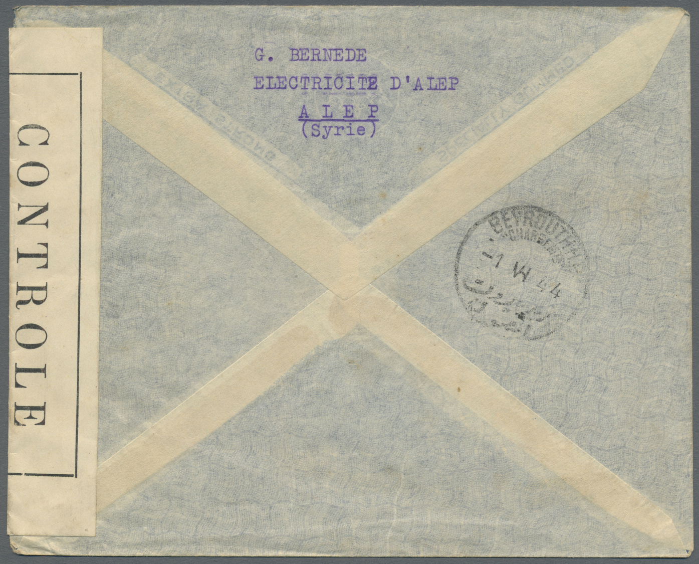 Br Syrien: 1945. Registered Air Mail Envelope Addressed To Kankan, Guinee Francaise, French West Africa Bearing Syria Ai - Syrie