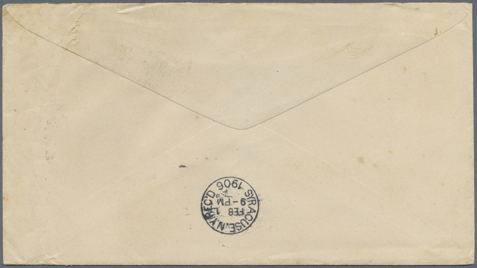 Br/ Thailand: Thailand, 1887, 12 A. Tied "BANGKOK2 23.12.1906" To Cover To US  Addressed To Smith Premier Typewriter Co. - Thaïlande