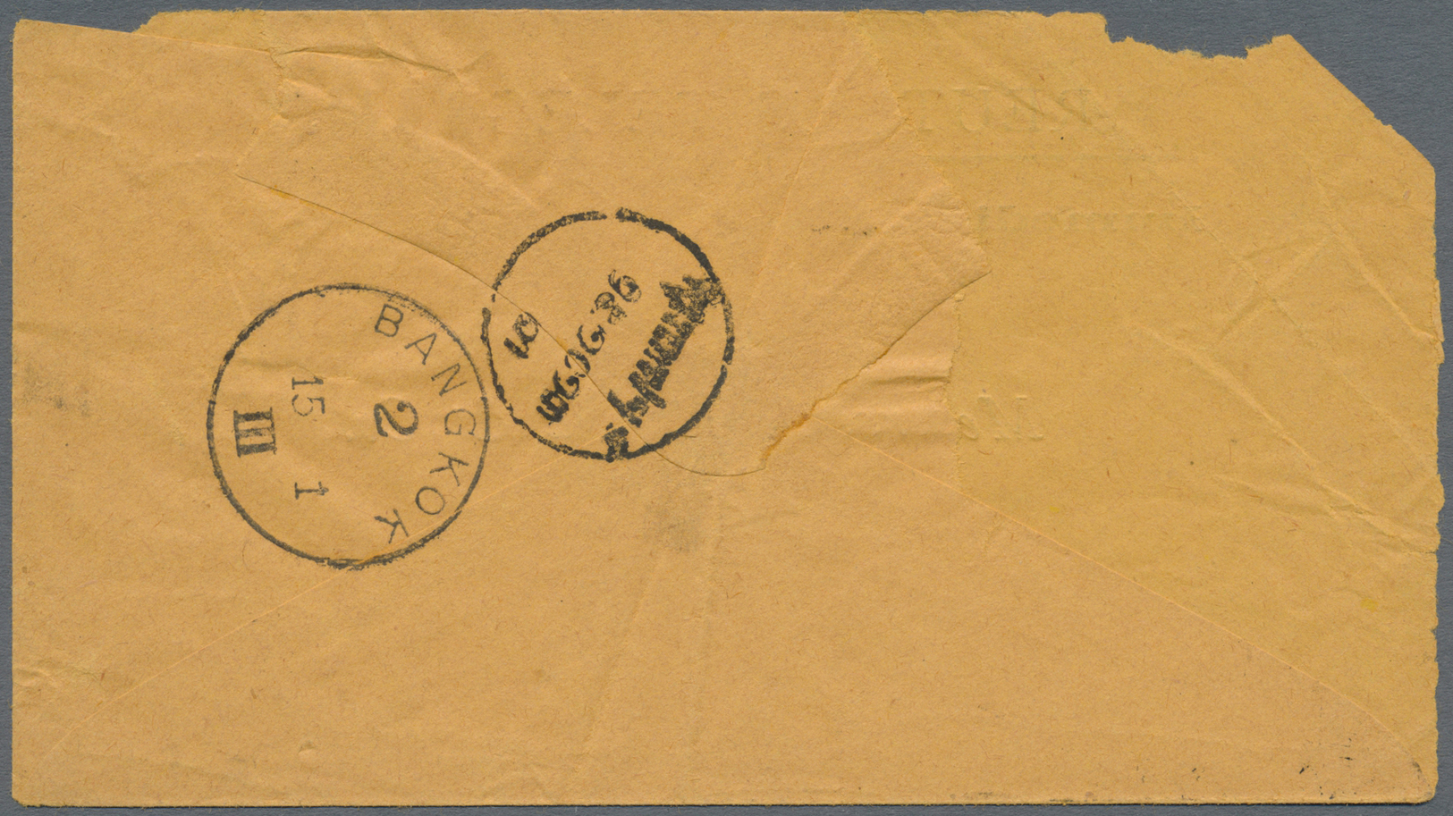 Br Thailand: 1894, 1 Att./64 Att. Tied "BANGKOK1 15 1 95" To Envelope "REUTER'S TELEGRAM", Backstamps "BANGKOK2 15 1 III - Thailand