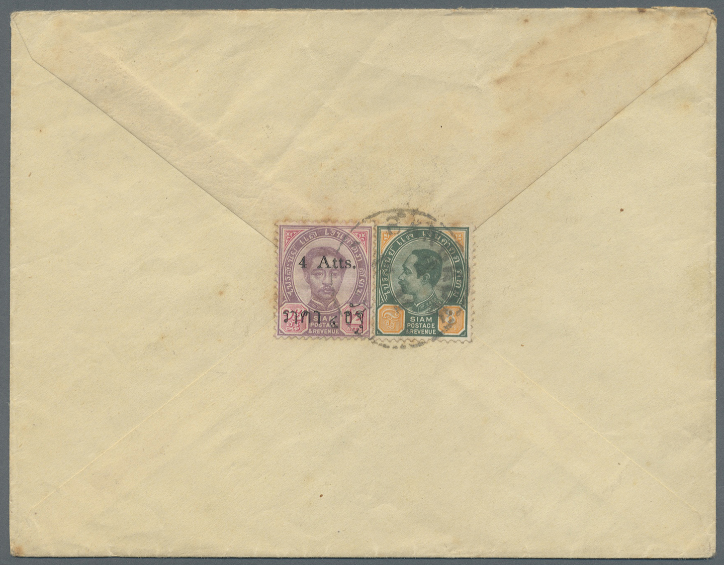 Br Thailand: 1900. Envelope To France Bearing SG 60, 4 On 12a Purple And Carmine And SG 75, 8a Green And Orange Tied By - Thaïlande
