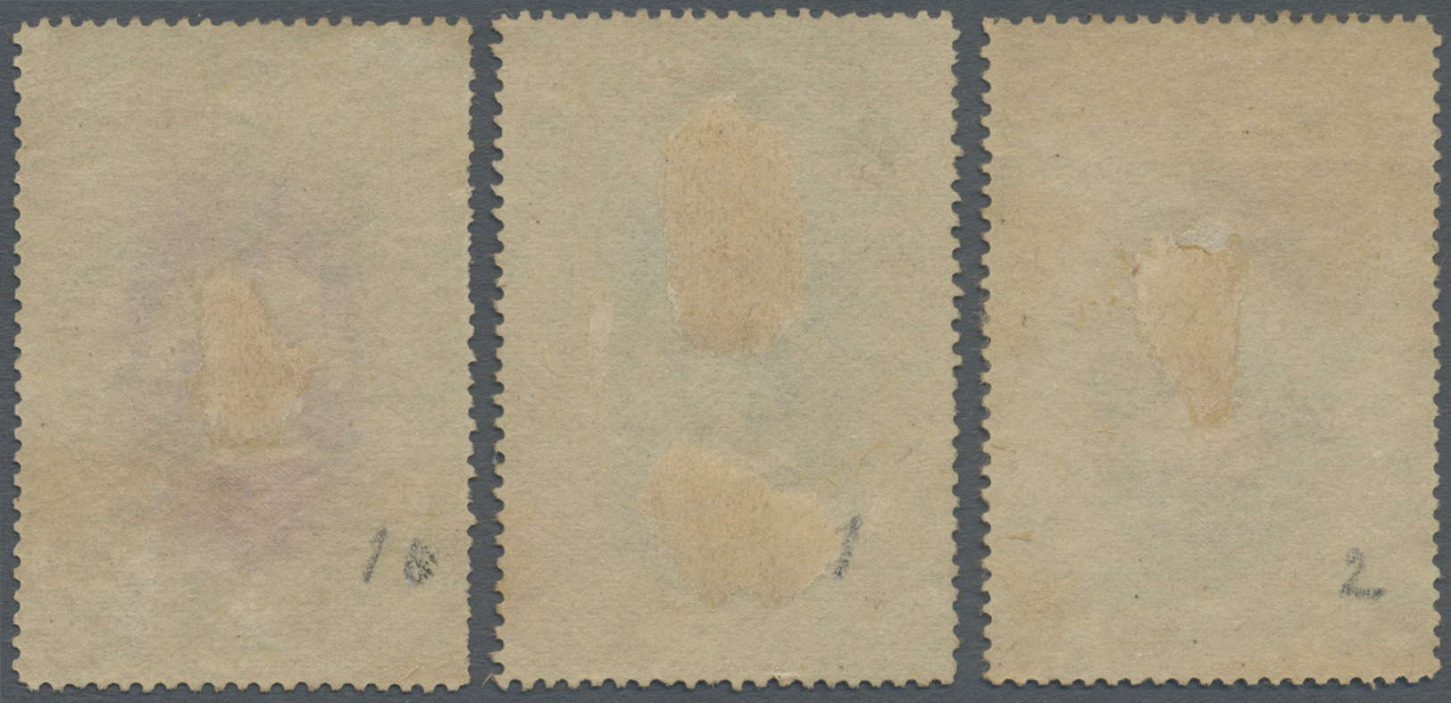 (*) Thailand: 1912 'King Vajiravudh': Three Different Proofs Of Large Design, Center Only, In Black, Brown And Blackish - Thaïlande