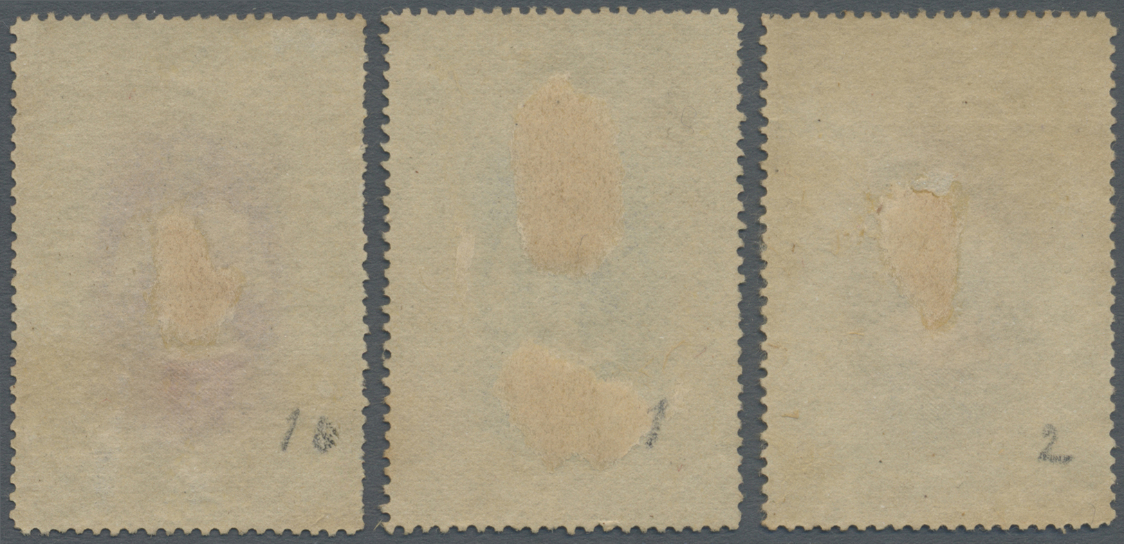 (*) Thailand: 1912 'King Vajiravudh': Three Different Proofs Of Large Design, Center Only, In Black, Brown And Blackish - Thailand