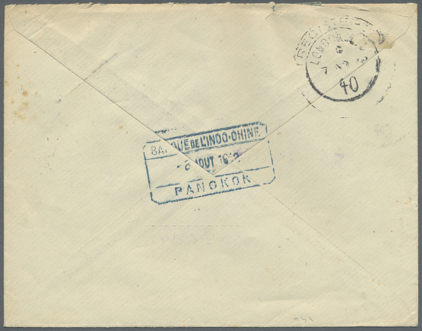 Br Thailand: 1912. Registered Envelope To London Bearing Yvert 88, 2s On 2a Green, Yvert 99, 12s Black And Olive And Yve - Thailand