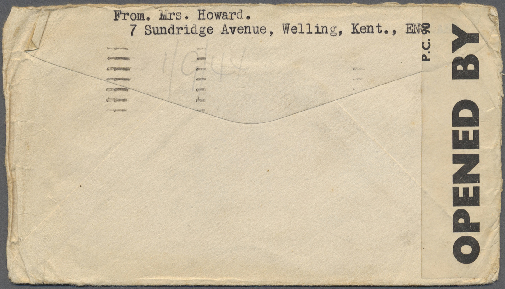 Br Thailand: 1943. Censored Envelope (roughly Opened At Two Sides, Creased) Headed 'Prisoner Of War Post' Addressed To ' - Thaïlande