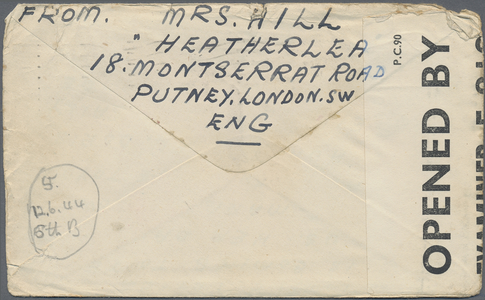 Br Thailand: 1943, PRISONER OF WAR MAlL. BURMA THAI RAILWAY. Stampless Envelope Endorsed &lsquo;Prisoner Of War Post/Ser - Thaïlande