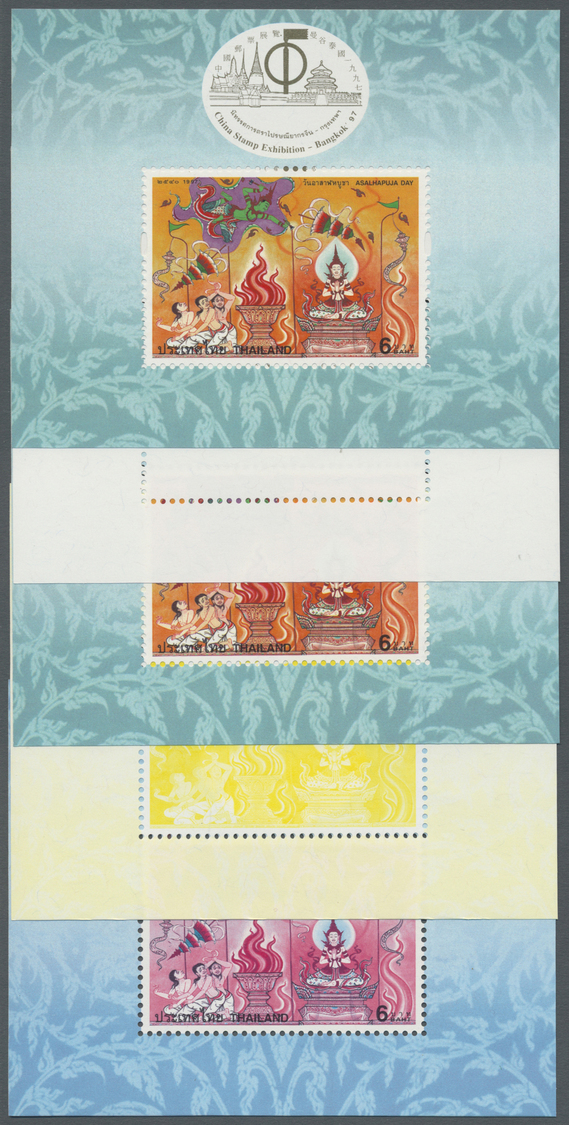 ** Thailand: 1997. Progressive Proof (11 Phases Inclusive Original) For A Souvenir Sheet Of The ASALHAPUJA DAY Series Co - Thaïlande