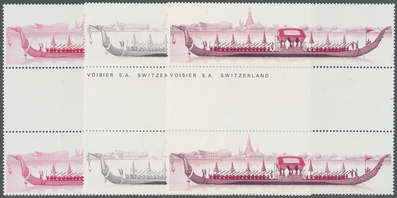 ** Thailand: 1997. Progressive Proof (9 Phases Inclusive Original) In Vertical Gutter Pairs For The Issue "Christening O - Thaïlande