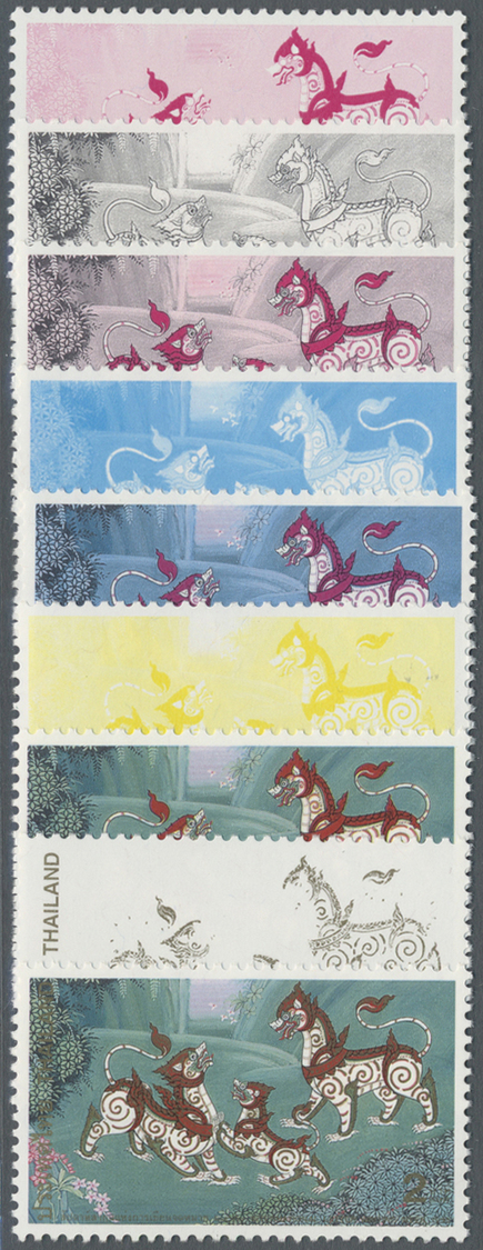 ** Thailand: 1998. Progressive Proof (8 Phases) For The First 2b Value Of The Set "Letter Writing Week" Showing Differen - Thaïlande