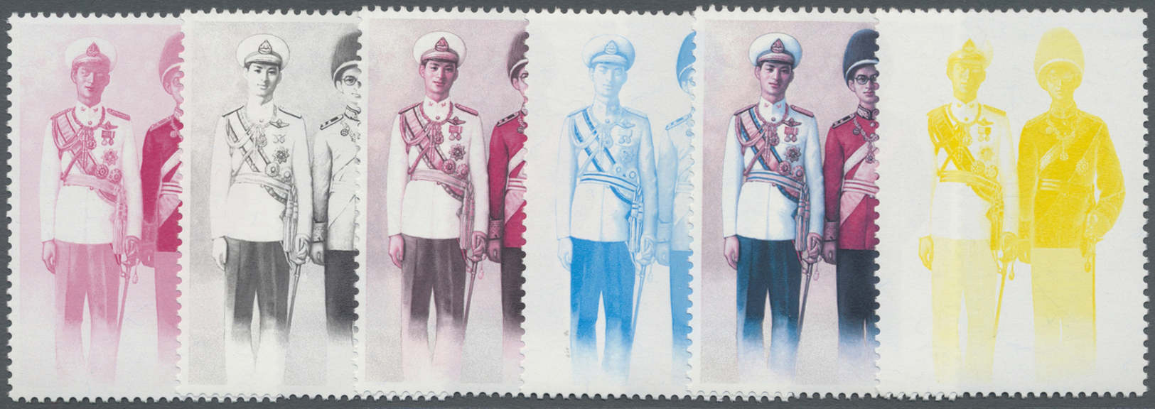 ** Thailand: 1999. Progressive Proof (10 Phases) For The First 6b Value Of The Set "KING BHUMIBOL ADULYADEJ'S 72nd BIRTH - Thaïlande