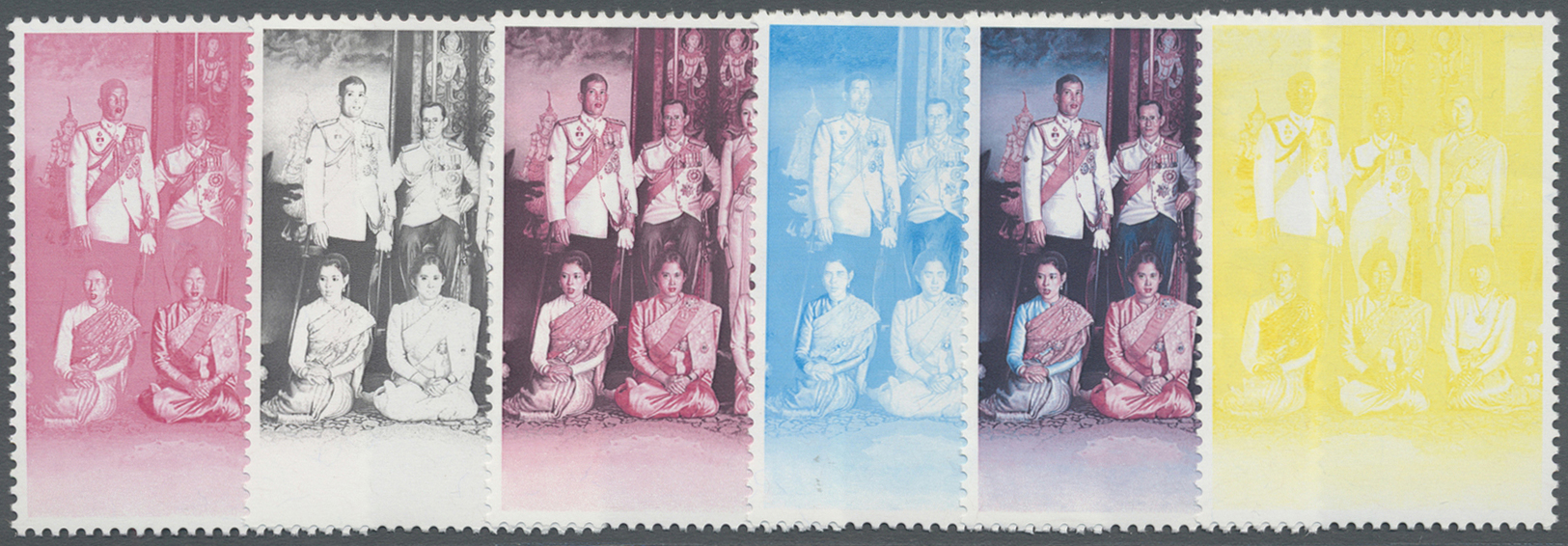 ** Thailand: 1999. Progressive Proof (10 Phases) For The Second 12b Value Of The Set "KING BHUMIBOL ADULYADEJ'S 72nd BIR - Thaïlande