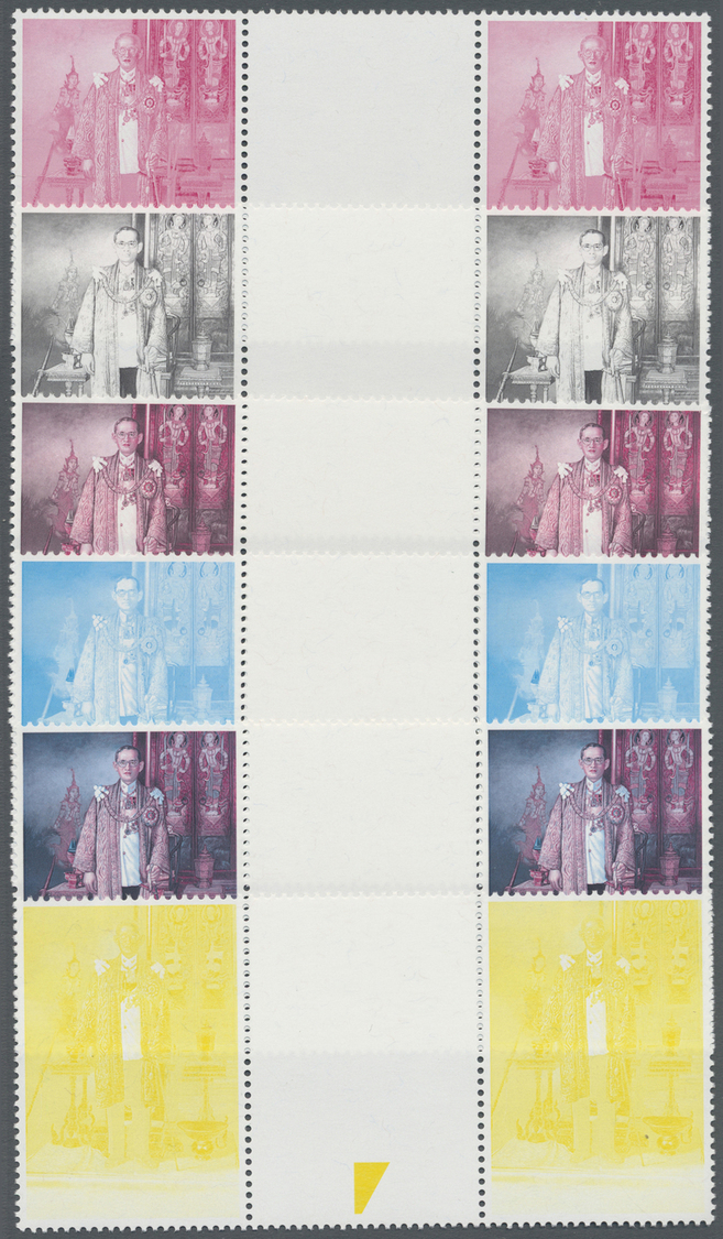 ** Thailand: 1999. Progressive Proof (11 Phases Inclusive Original) In Horizontal Gutter Pairs For Twice The 12b Value O - Thaïlande