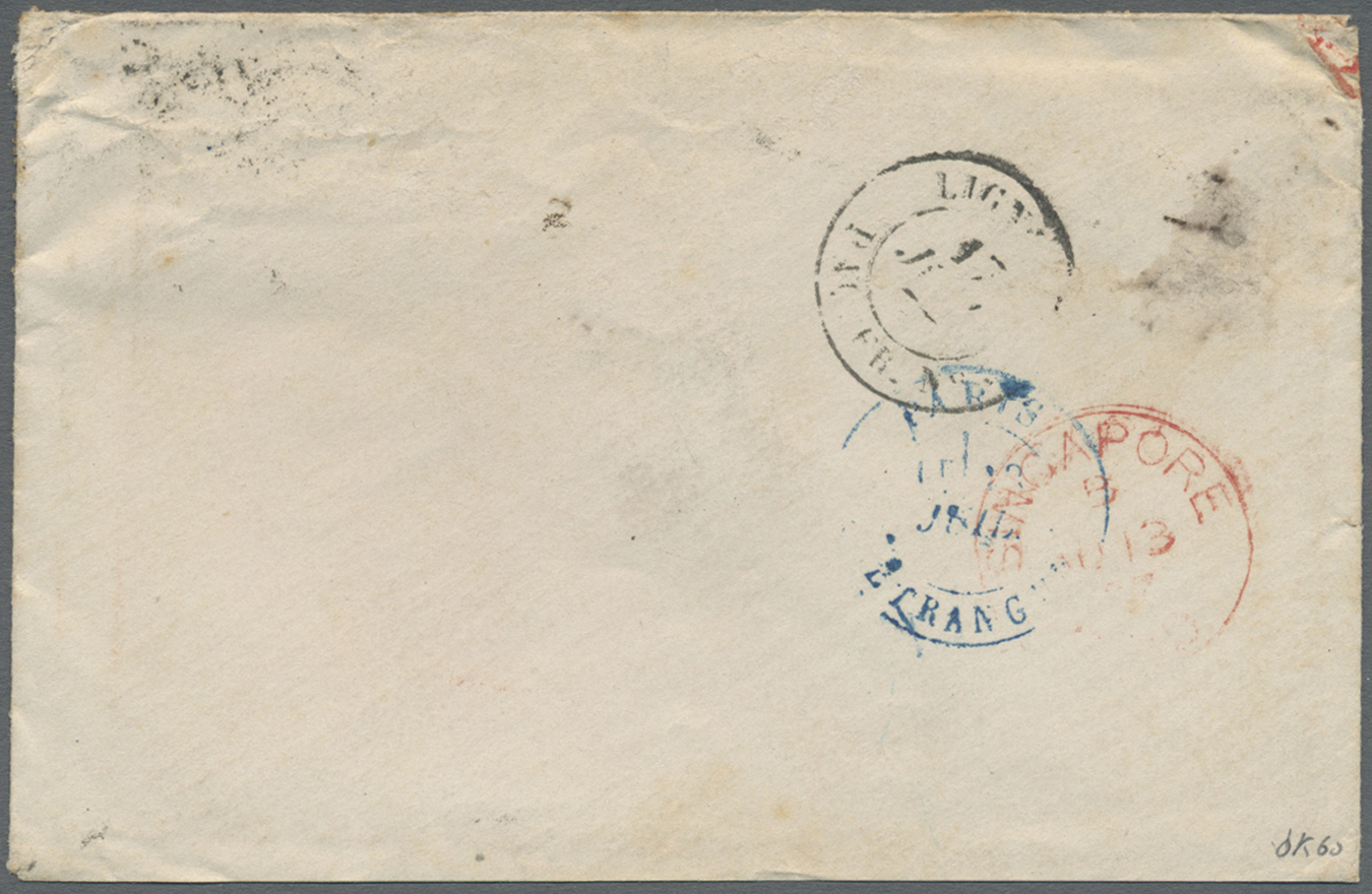 Br Thailand - Besonderheiten: Incoming Mail, Pre-UPU To Siam: 1877, France, Type Sage 25 C. Ultra (4) Tied "ST. QUENTIN - Thaïlande