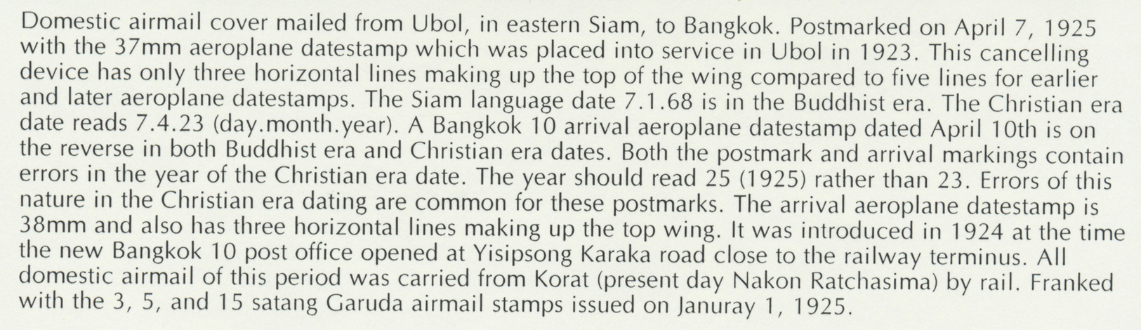 Thailand - Besonderheiten: 1924/25, air mail covers (3) to Bangkok with special pictorial airplane postmarks from: "ROI