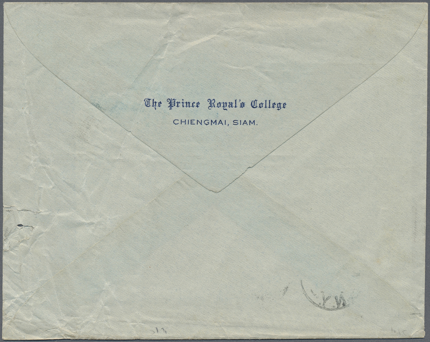 Br Thailand - Besonderheiten: 1929, BURMA. Envelope Written From 'The Prince Royal College, Chiengmai, Siam' Addressed T - Thaïlande