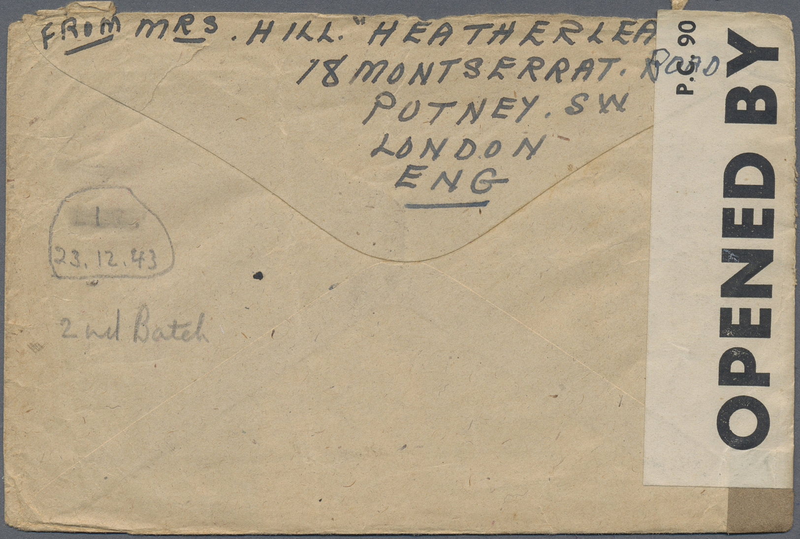 Br Thailand - Besonderheiten: 1942, PRISONER OF WAR MAIL. BURMA THAI RAILWAY. Stampless Envelope Endorsed 'Prisoner Of W - Thaïlande