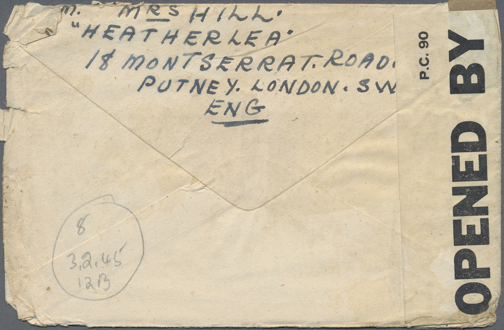 Br Thailand - Besonderheiten: 1942: PRISONER OF WAR MAlL. BURMA THAl RAILWAY. Stampless Envelope Endorsed 'Prisoner Of W - Thaïlande