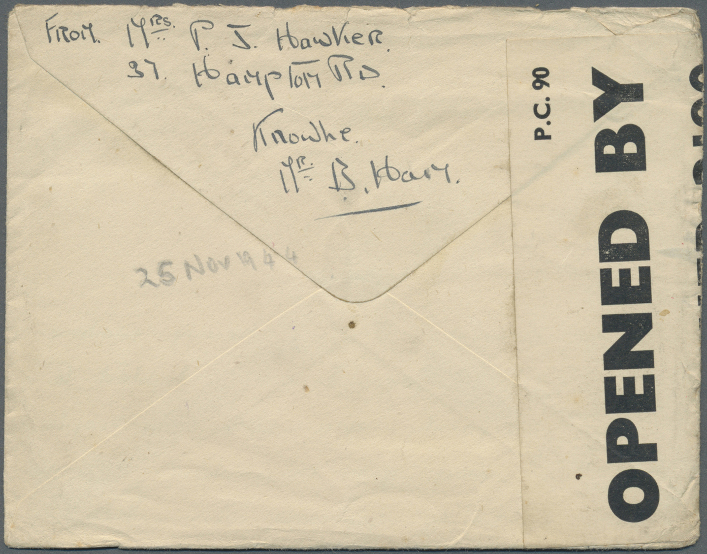 Br Thailand - Besonderheiten: 1943. Censored Envelope Headed 'Prisoner Of War Post/Service Des Prisonniers De Guerre' Ad - Thaïlande